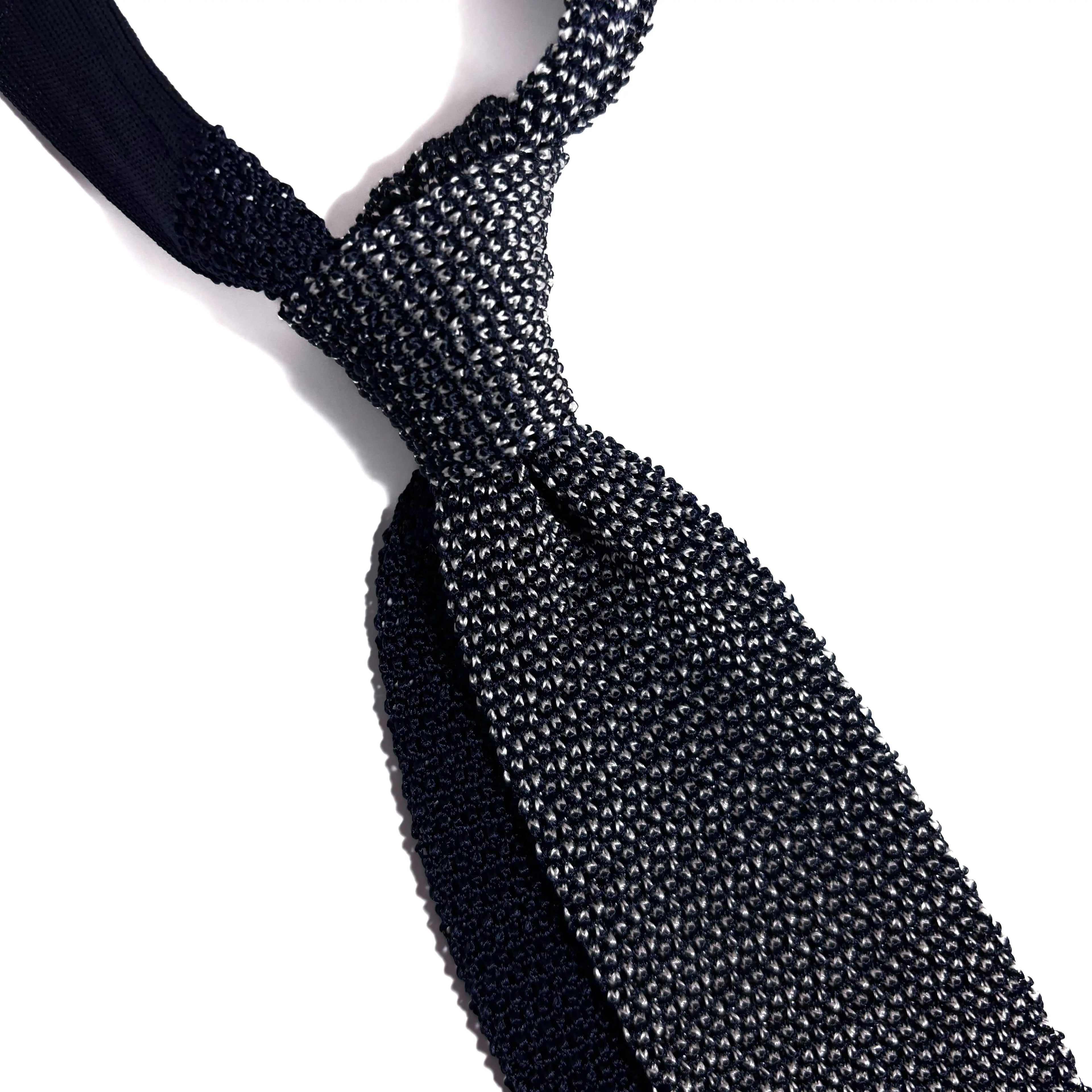 Mottled Navy Blue Silk Knitted Tie Potomac Tie Company