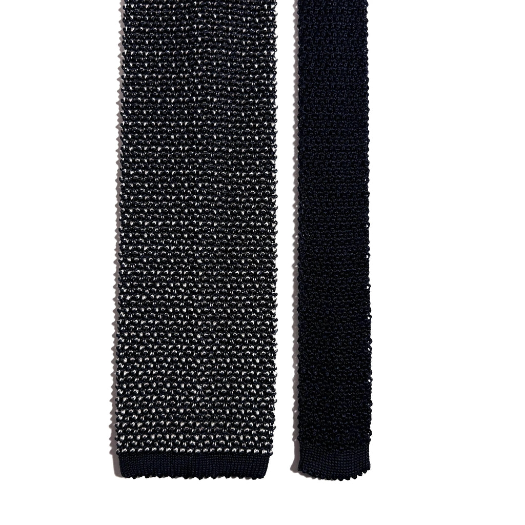 Mottled Navy Blue Silk Knitted Tie Potomac Tie Company