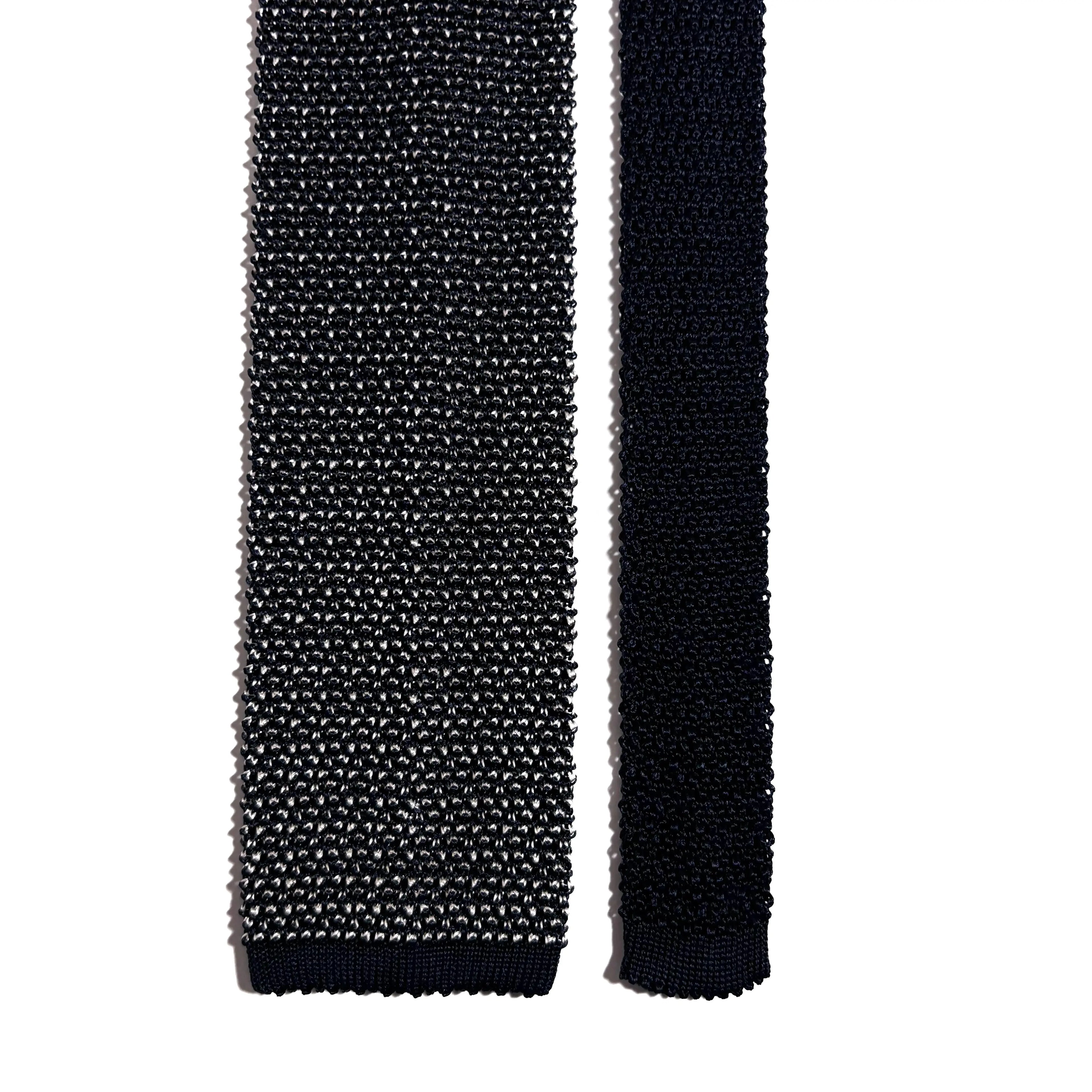 Mottled Navy Blue Silk Knitted Tie Potomac Tie Company