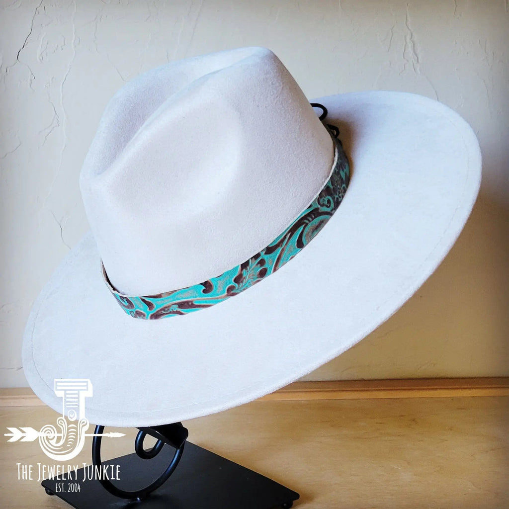 Cowboy Turquoise Embossed Leather Hat Band Only 950L The Jewelry Junkie