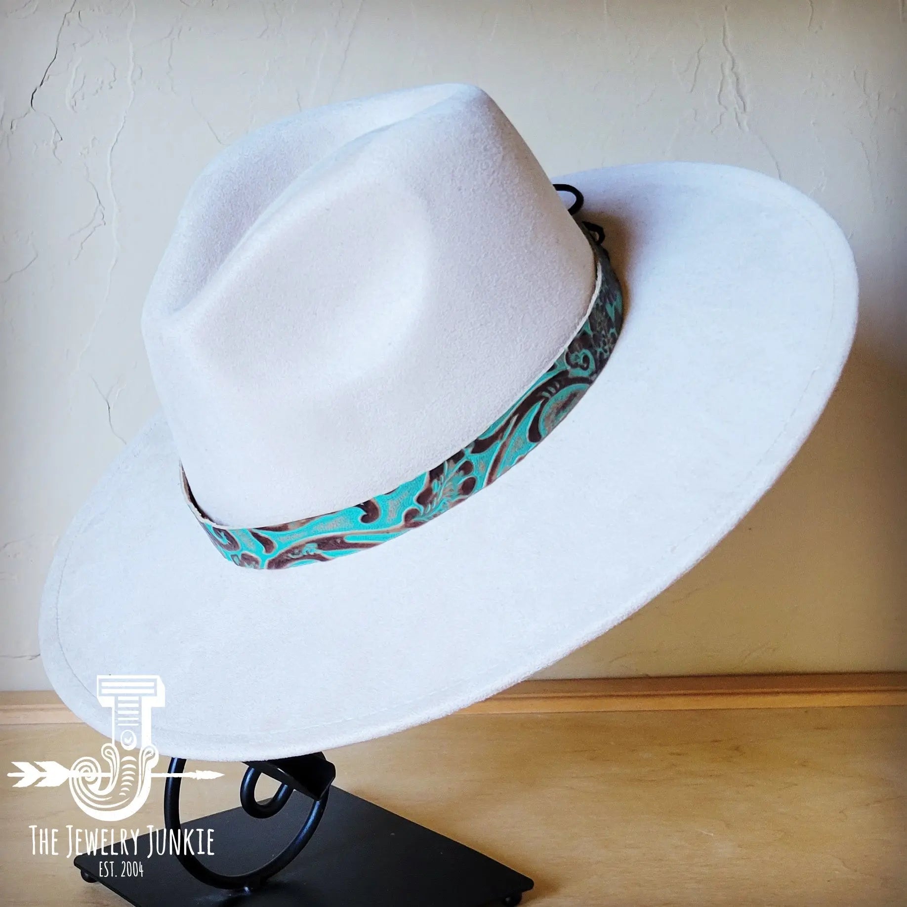 Cowboy Turquoise Embossed Leather Hat Band Only 950L The Jewelry Junkie