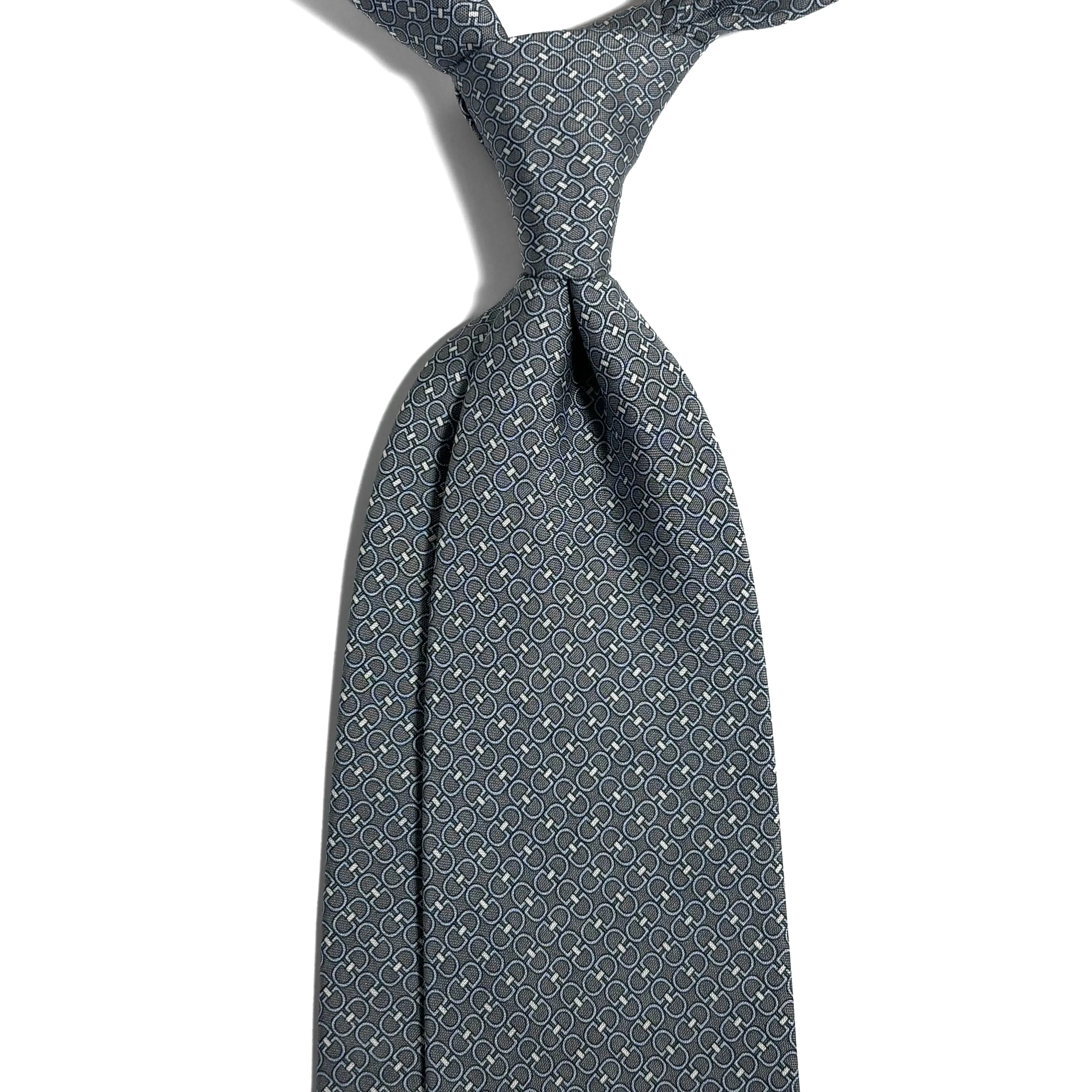 Gray Italian Panama Weave Silk Tie Potomac Tie Company LLC
