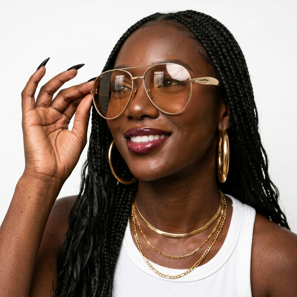 Fearless Gold Oversized Sunglasses