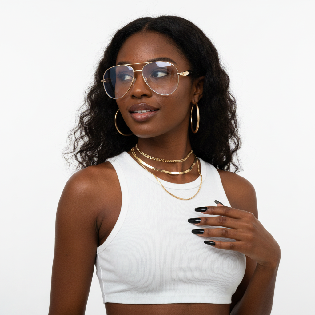 Fearless Gold Oversized Sunglasses