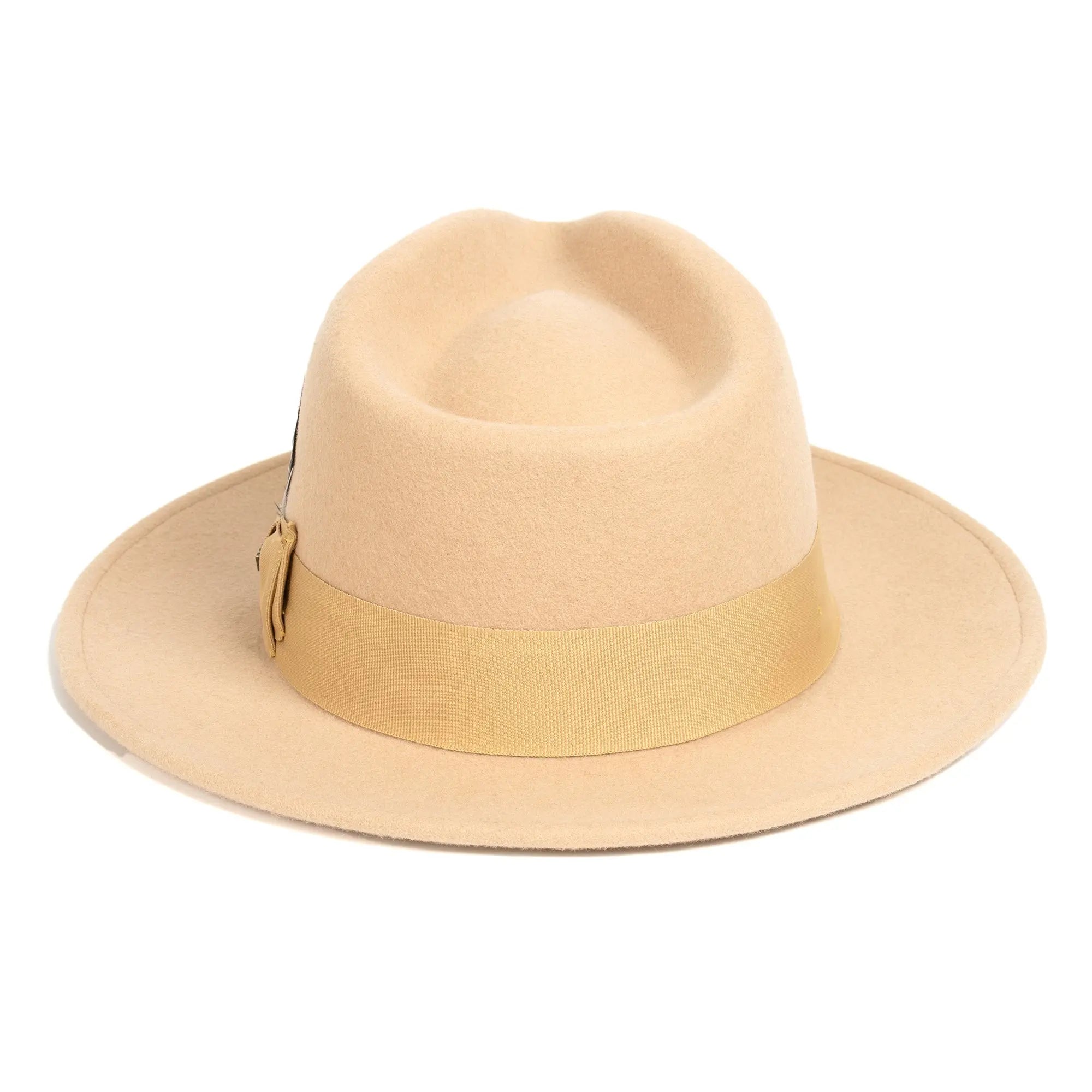 Crushable Tan 100% Australian Wool Fedora Hat FERRECCI