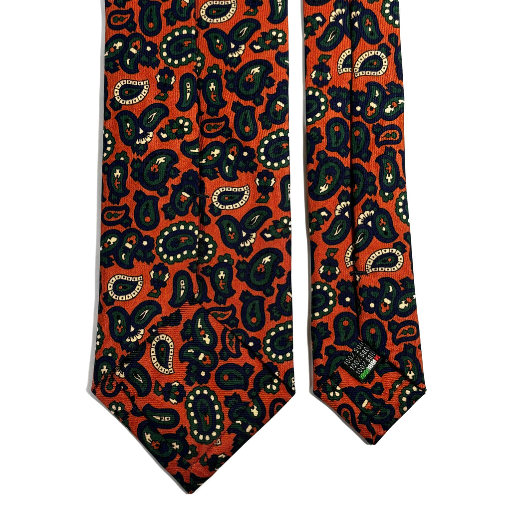 Orange Paisley Ancient Madder Silk Tie Potomac Tie Company