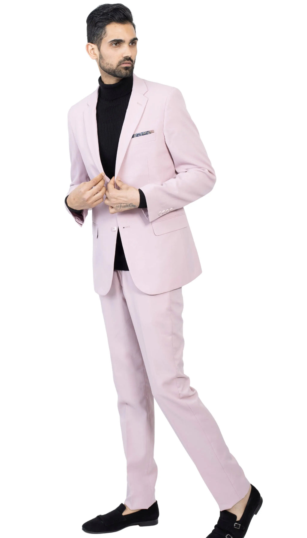 Paul Lorenzo Mens Pale Mauve Slim Fit 2 Piece Suit Paul Lorenzo
