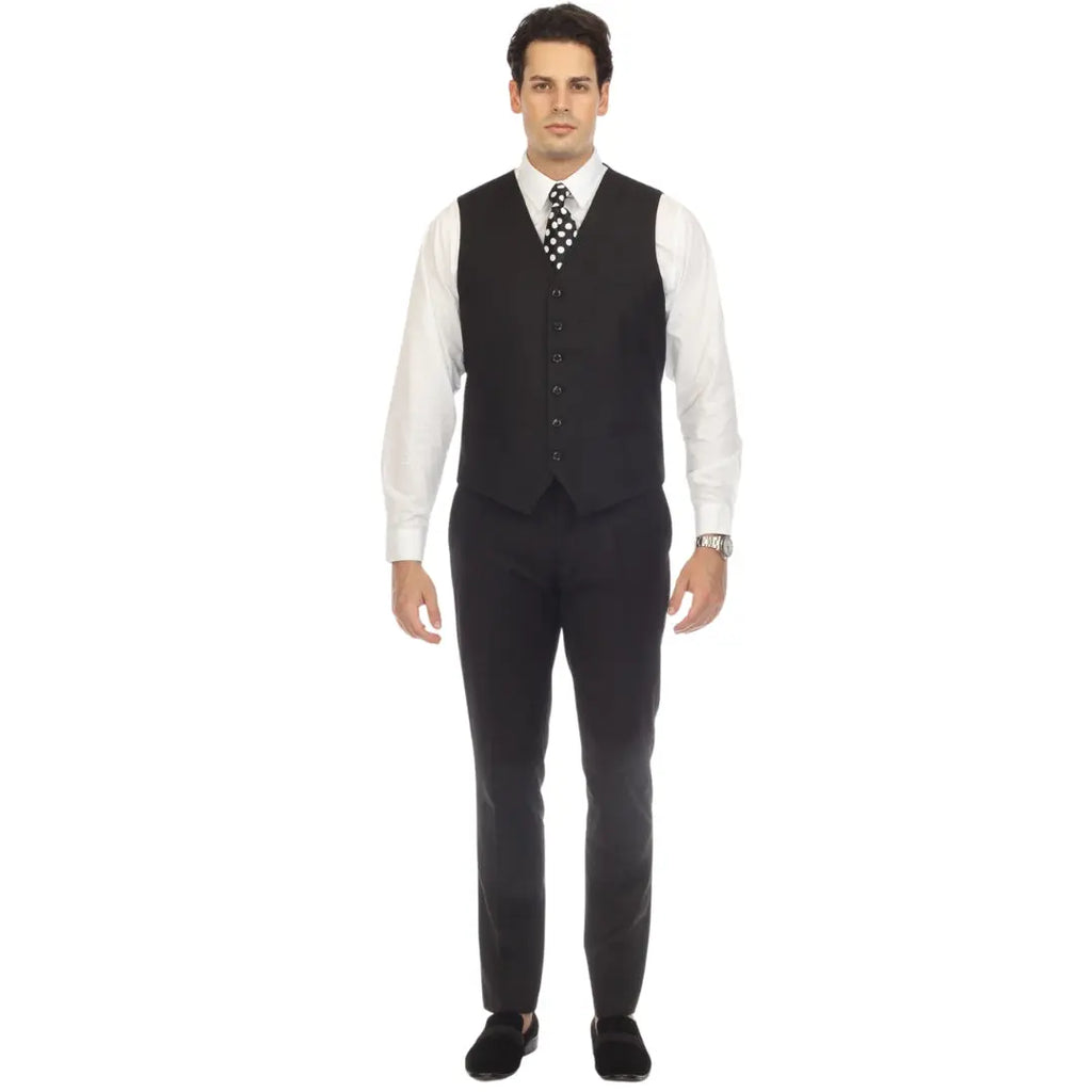 Solo Adjustable Casual & Formal Black Vest-2