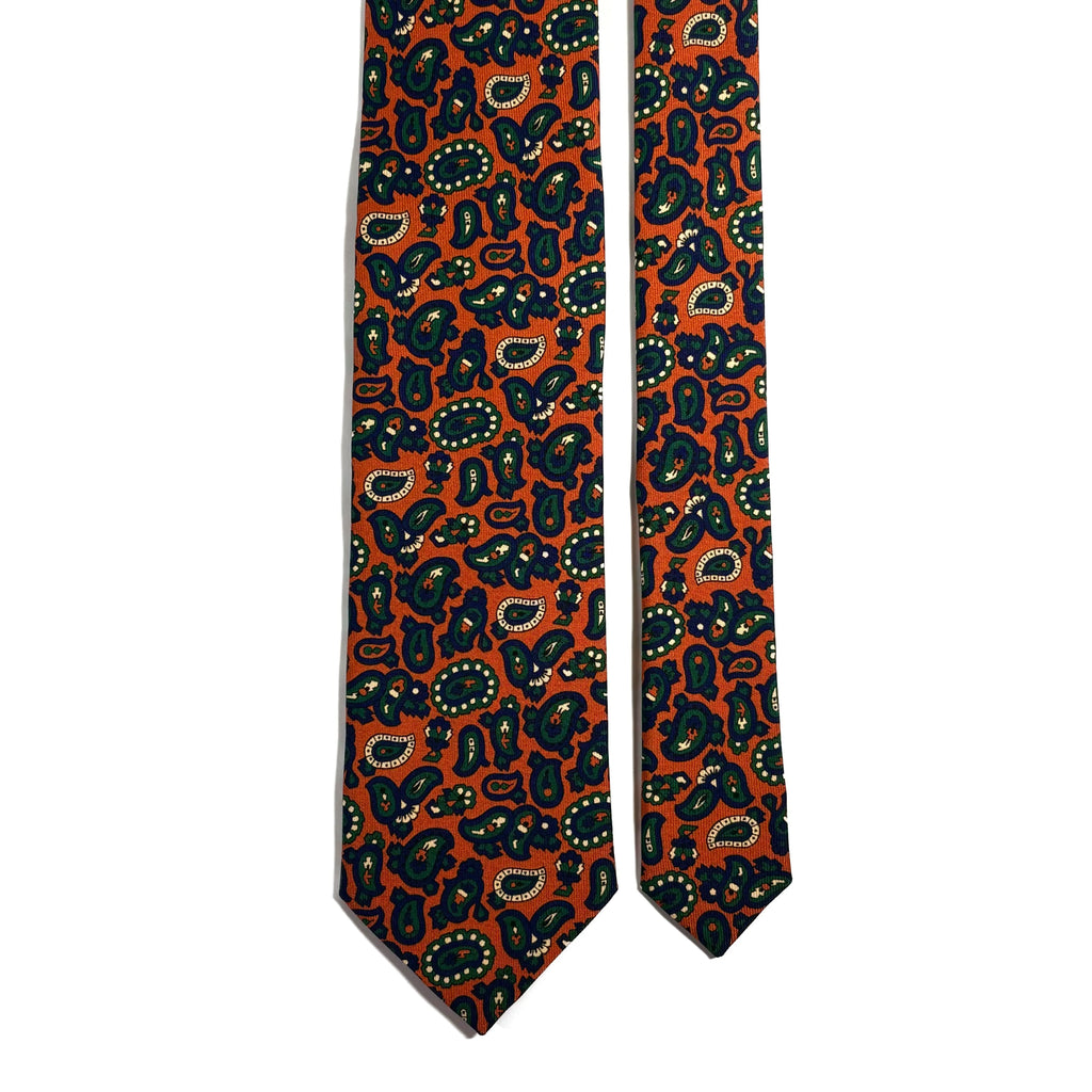 Orange Paisley Ancient Madder Silk Tie Potomac Tie Company