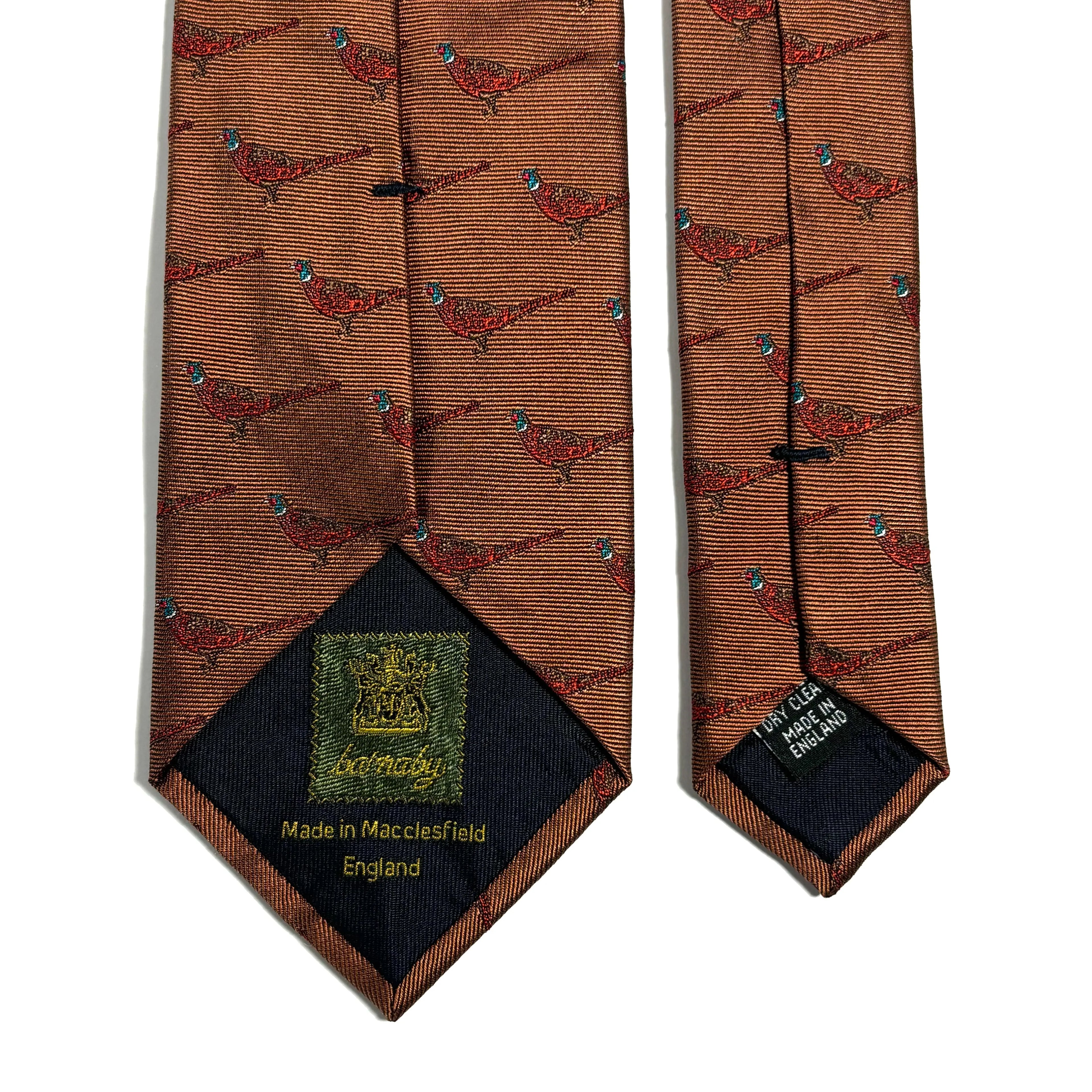 Brown Pheasant Motif Silk Jacquard Tie Potomac Tie Company