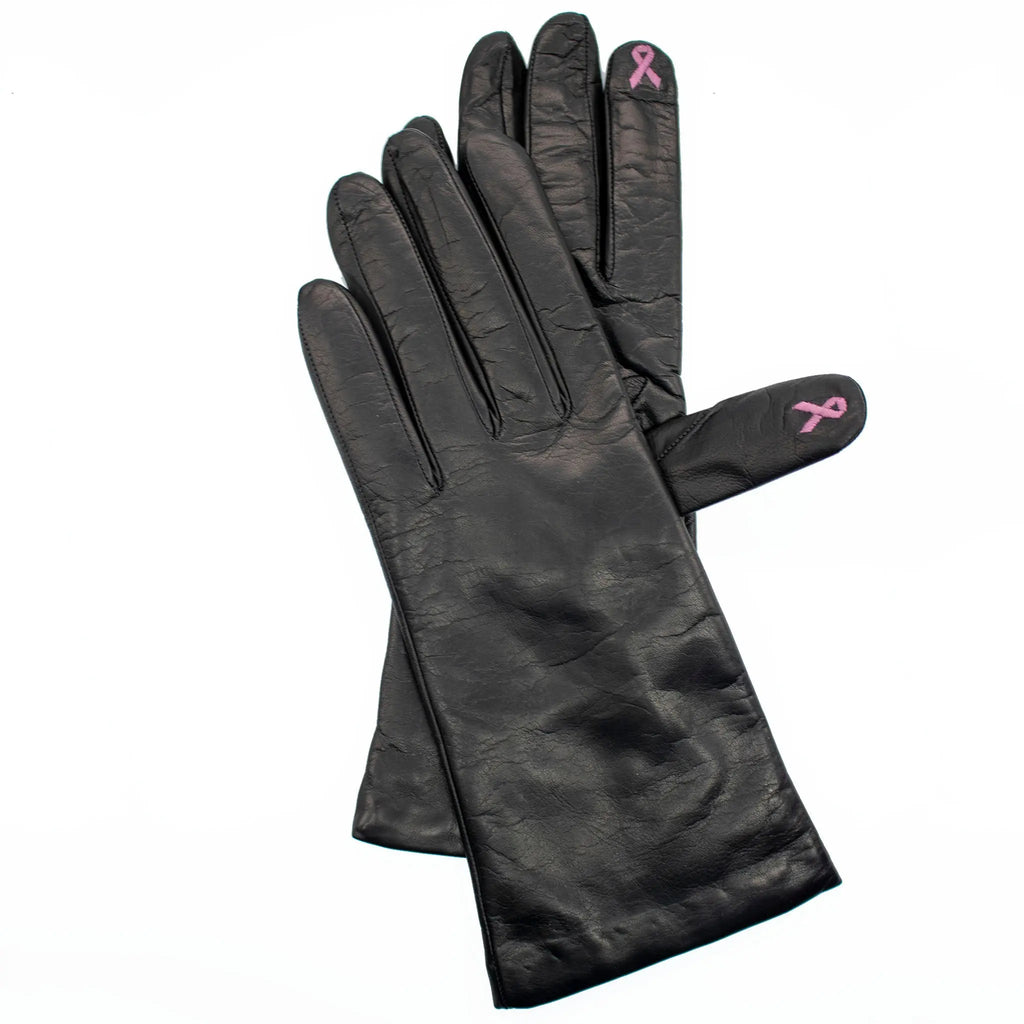 LEATHER TECH GLOVES WITH EMBROIDERY FALL IN GLOVE