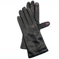 LEATHER TECH GLOVES WITH EMBROIDERY FALL IN GLOVE