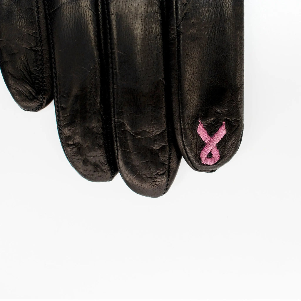 LEATHER TECH GLOVES WITH EMBROIDERY FALL IN GLOVE
