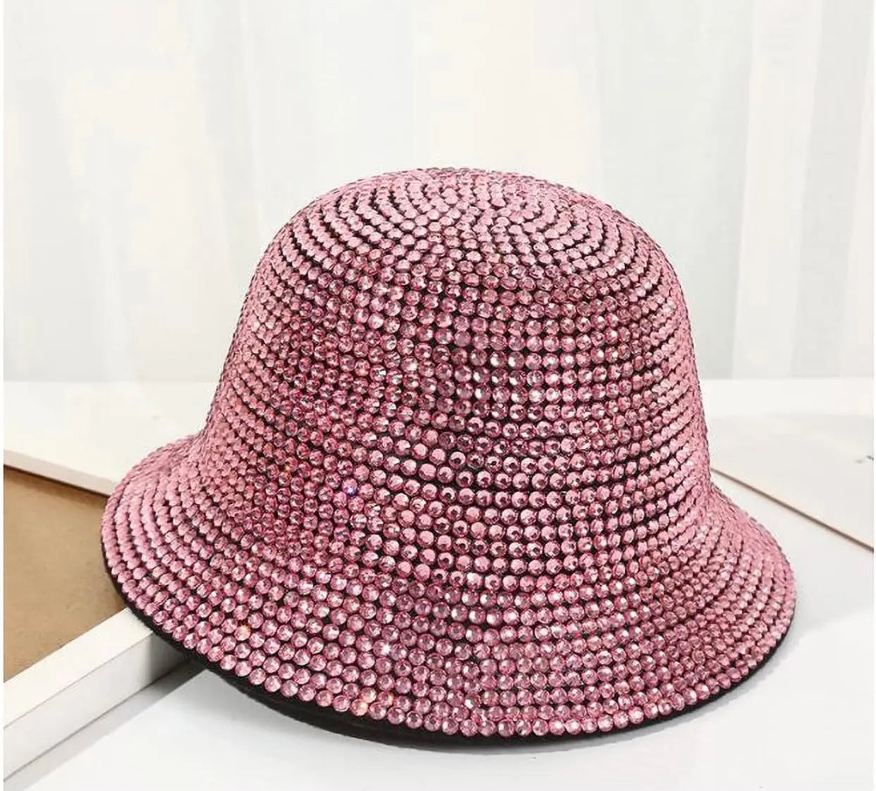 Rose Gold Full Rhinestone Party Bucket Hat Valorie Di Mare