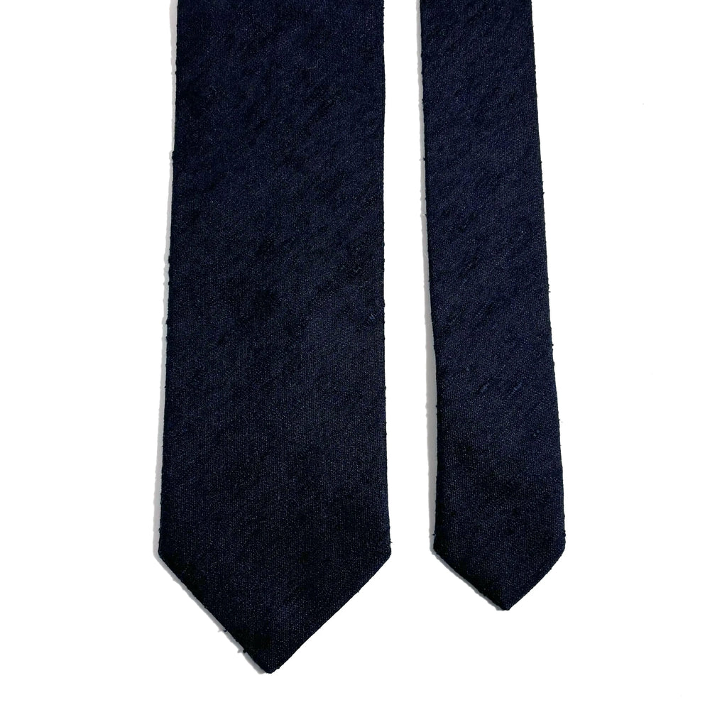 Navy Blue Silk Shantung Tie Potomac Tie Company