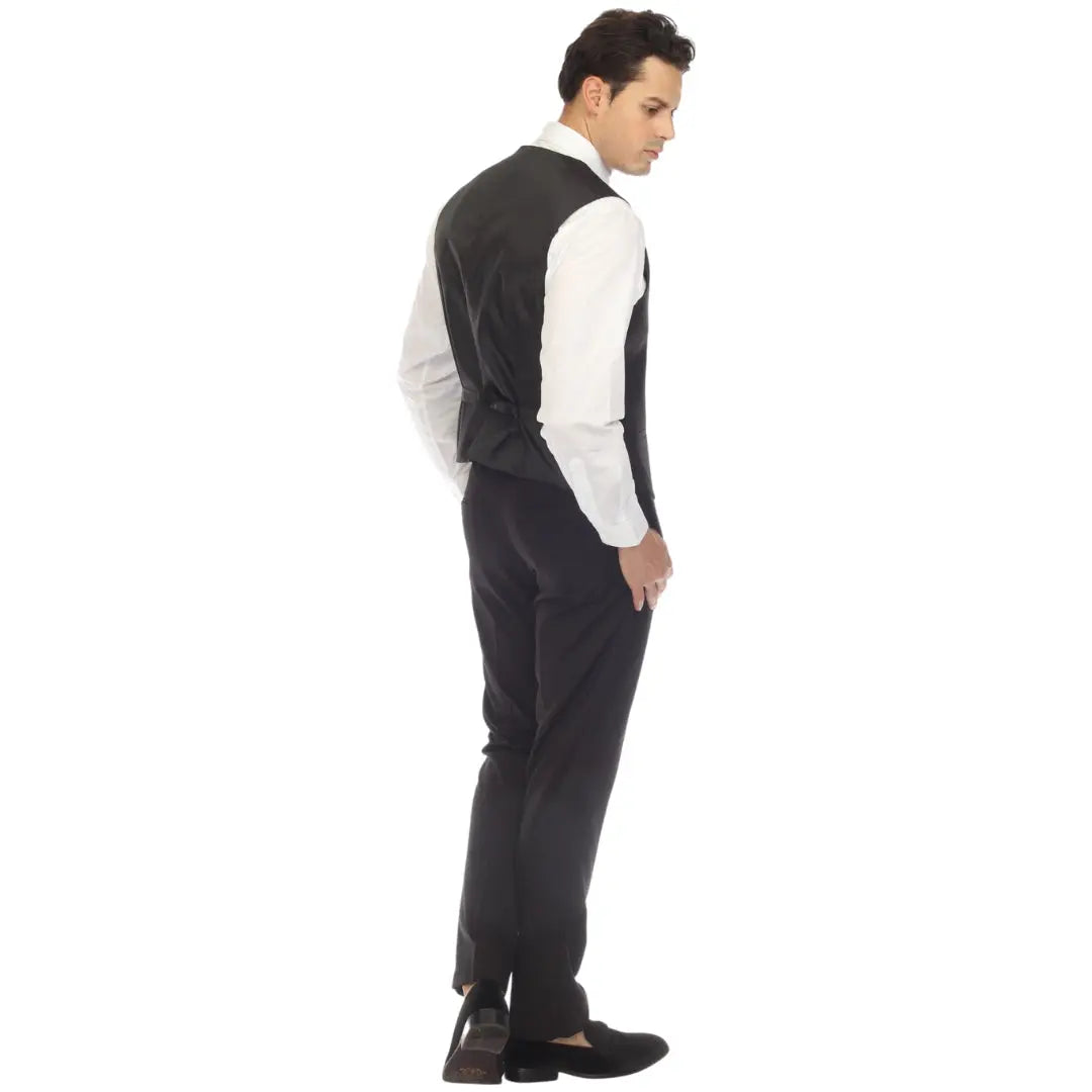Solo Adjustable Casual & Formal Black Vest-3