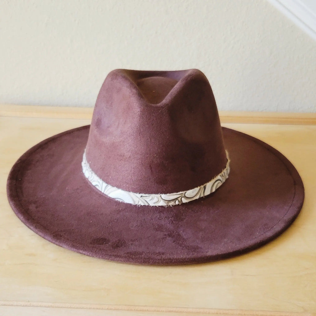 Sandy White Floral Embossed Leather Hat Band Only 951cc The Jewelry Junkie
