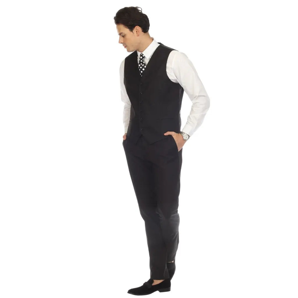 Solo Adjustable Casual & Formal Black Vest-4
