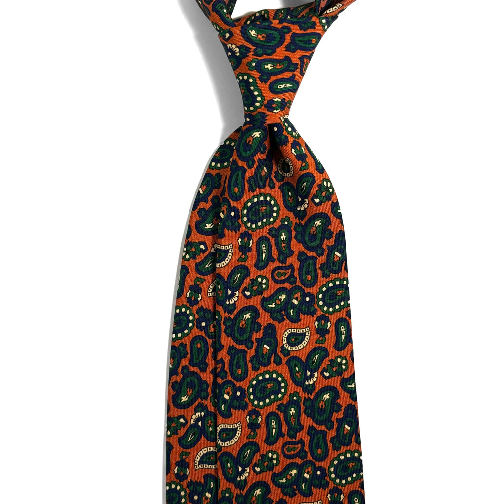 Orange Paisley Ancient Madder Silk Tie Potomac Tie Company
