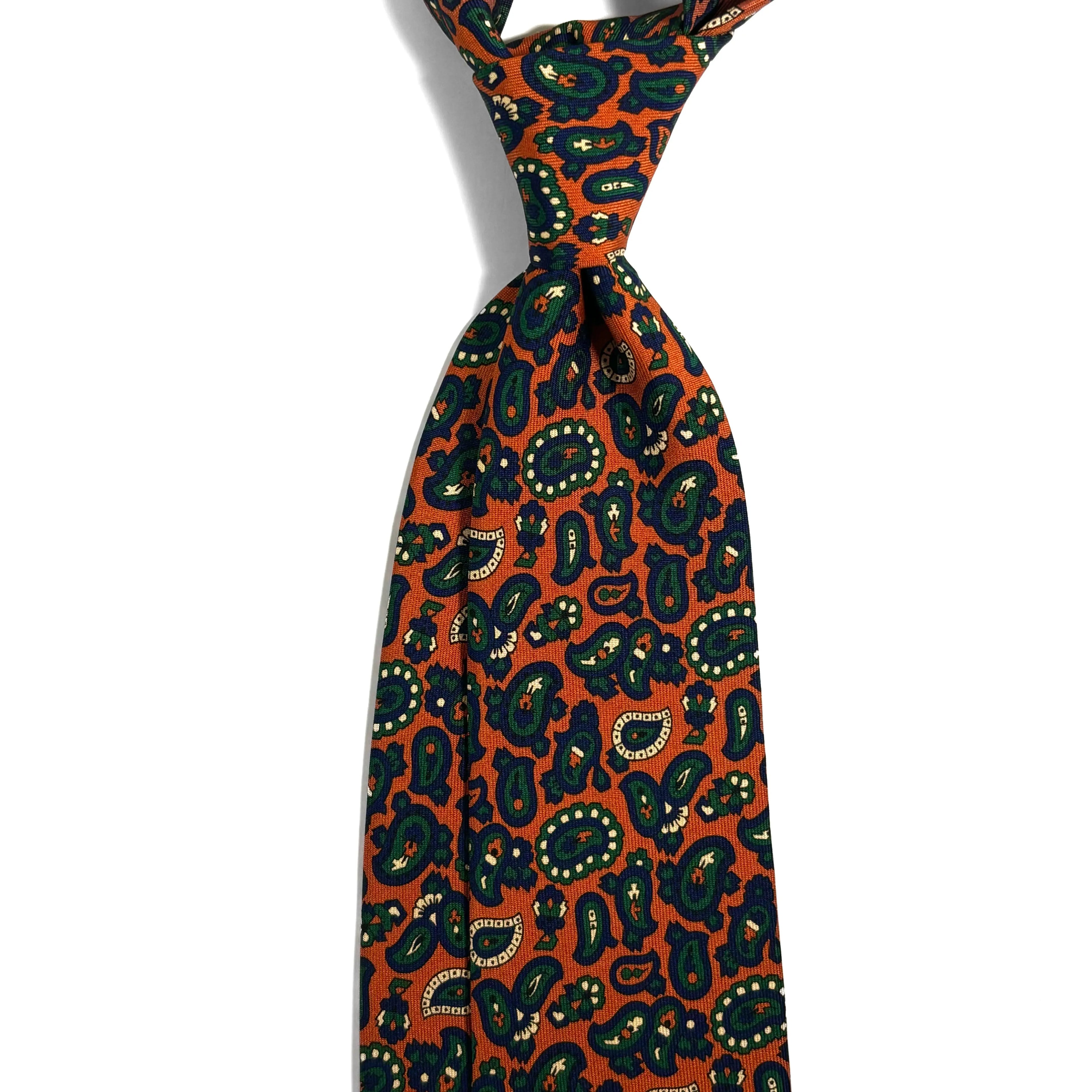 Orange Paisley Ancient Madder Silk Tie Potomac Tie Company