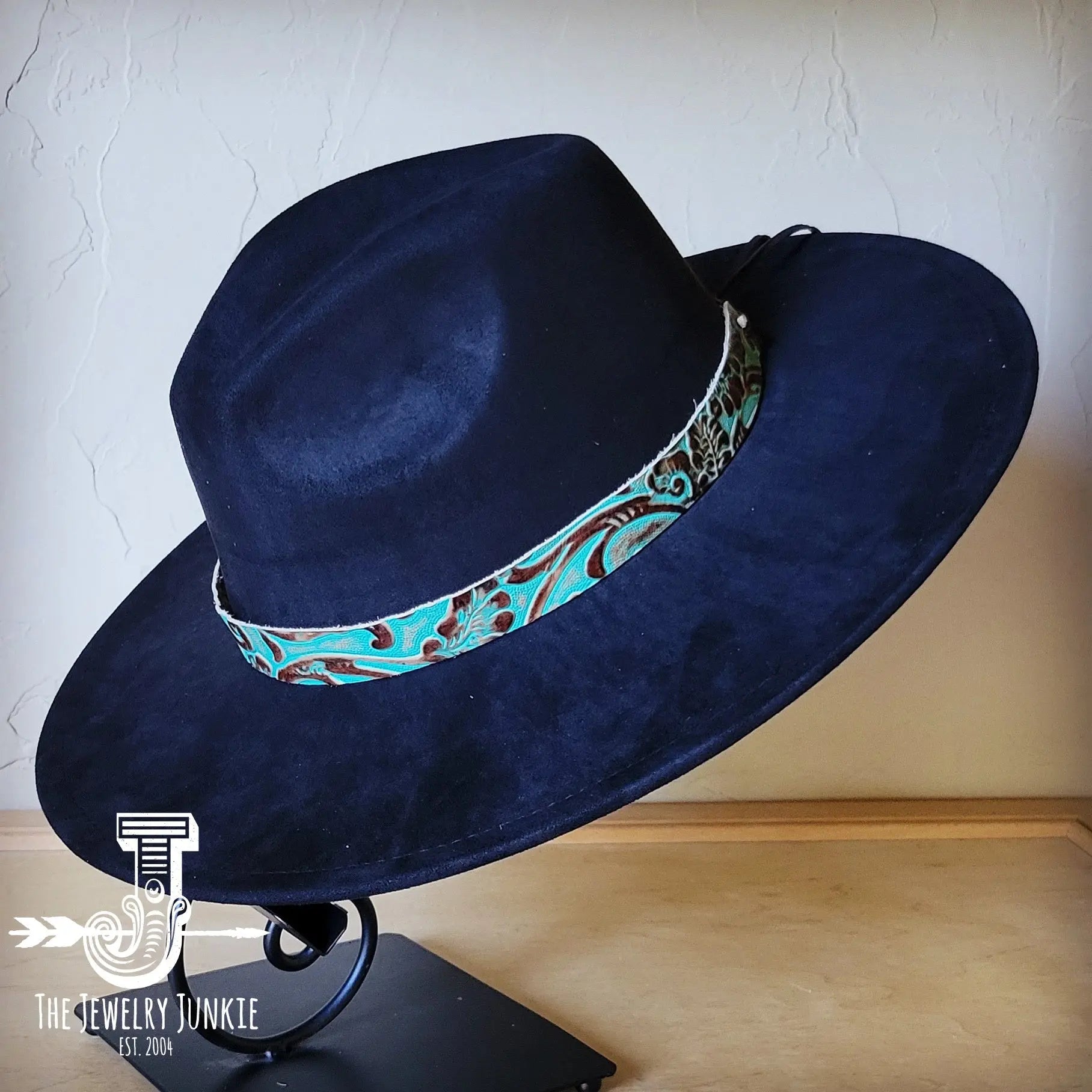 Cowboy Turquoise Embossed Leather Hat Band Only 950L The Jewelry Junkie
