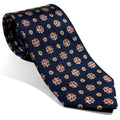 Navy Blue Floral Printed Panama Silk Tie Potomac Tie Company
