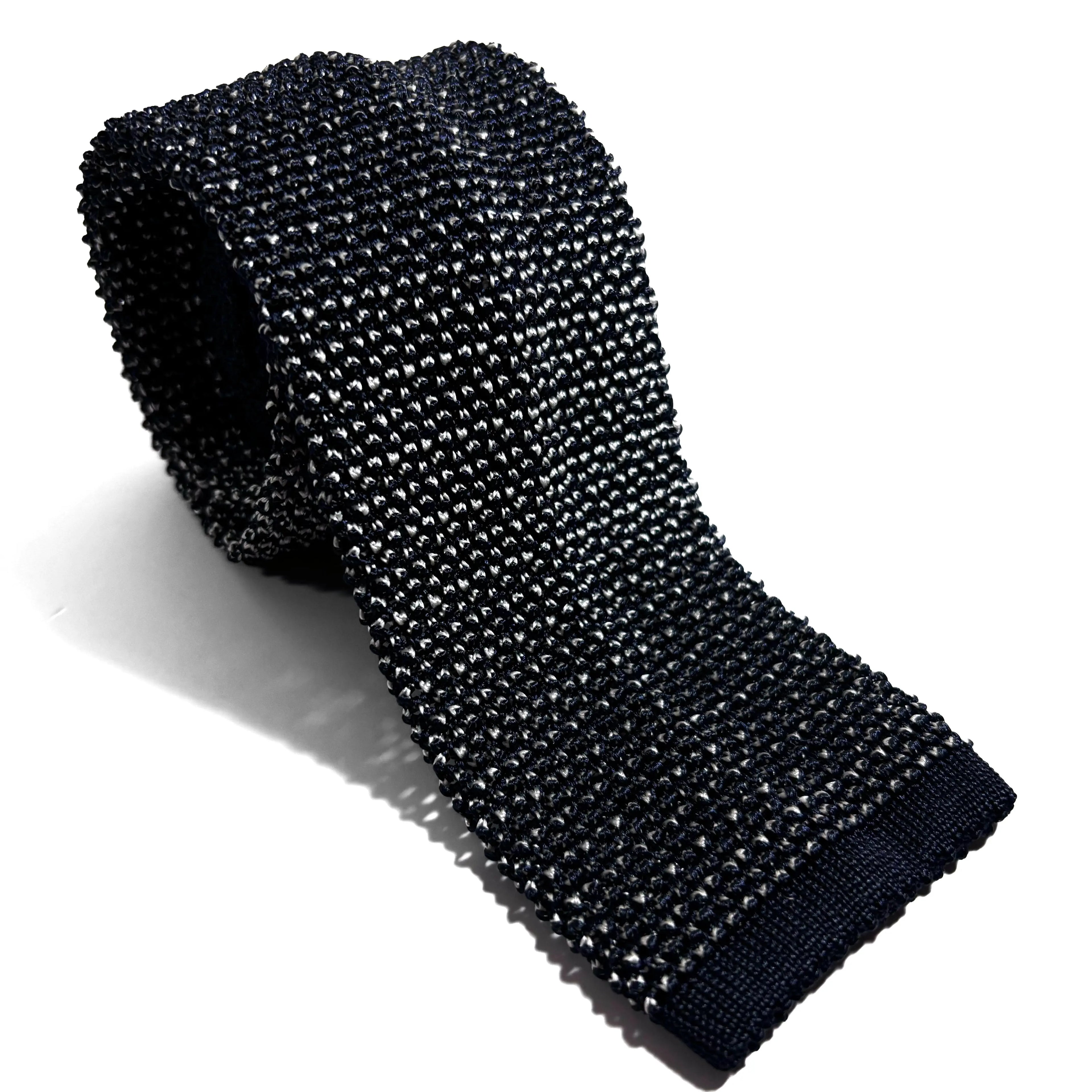 Mottled Navy Blue Silk Knitted Tie Potomac Tie Company