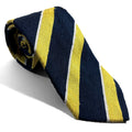 Navy Blue & Lemon Yellow Striped Silk Shantung Tie Potomac Tie Company