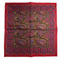 Red & Forest Green Ancient Madder Silk Pocket Square Potomac Tie Company