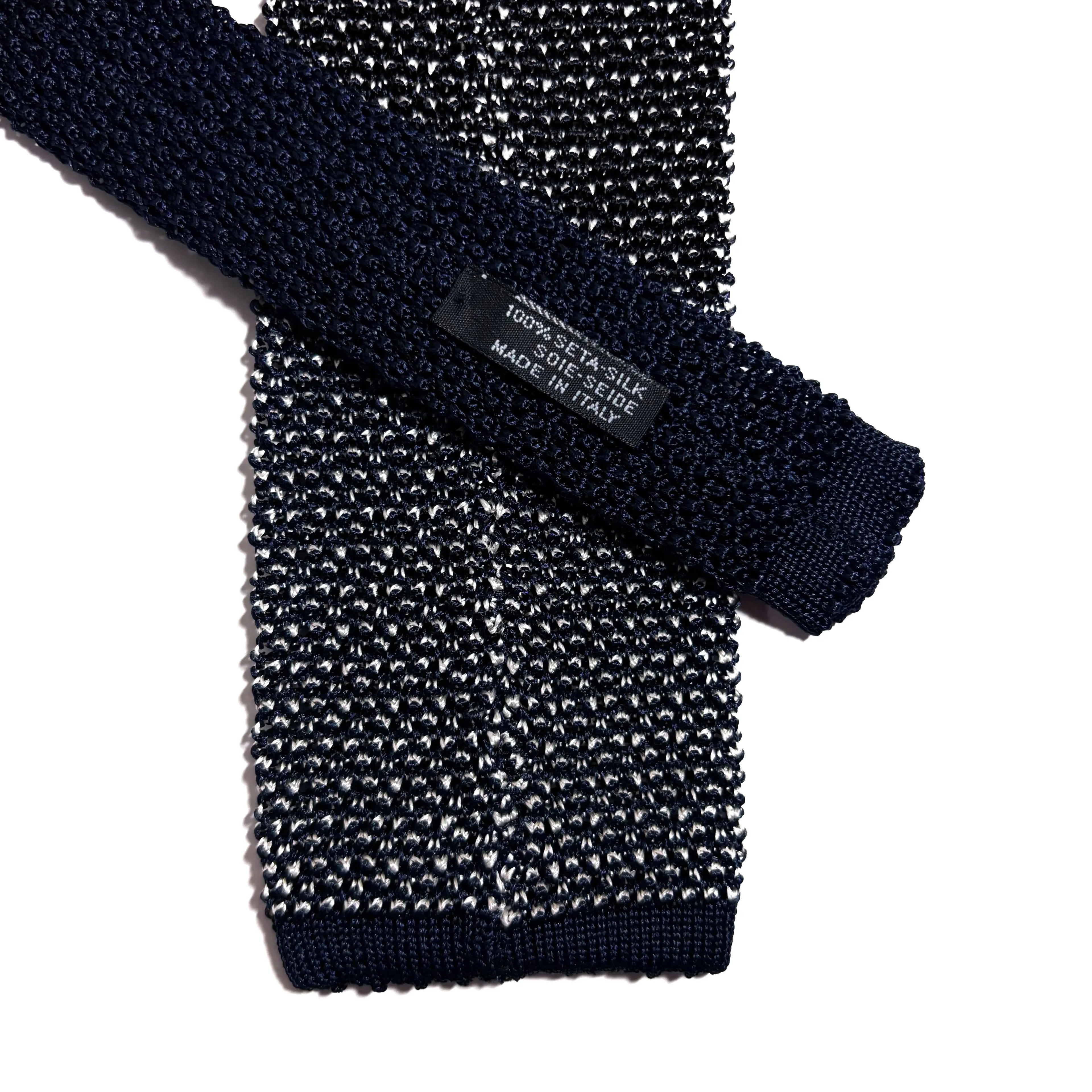 Mottled Navy Blue Silk Knitted Tie Potomac Tie Company