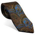 Brown & Light Blue Paisley Silk Jacquard Tie Potomac Tie Company