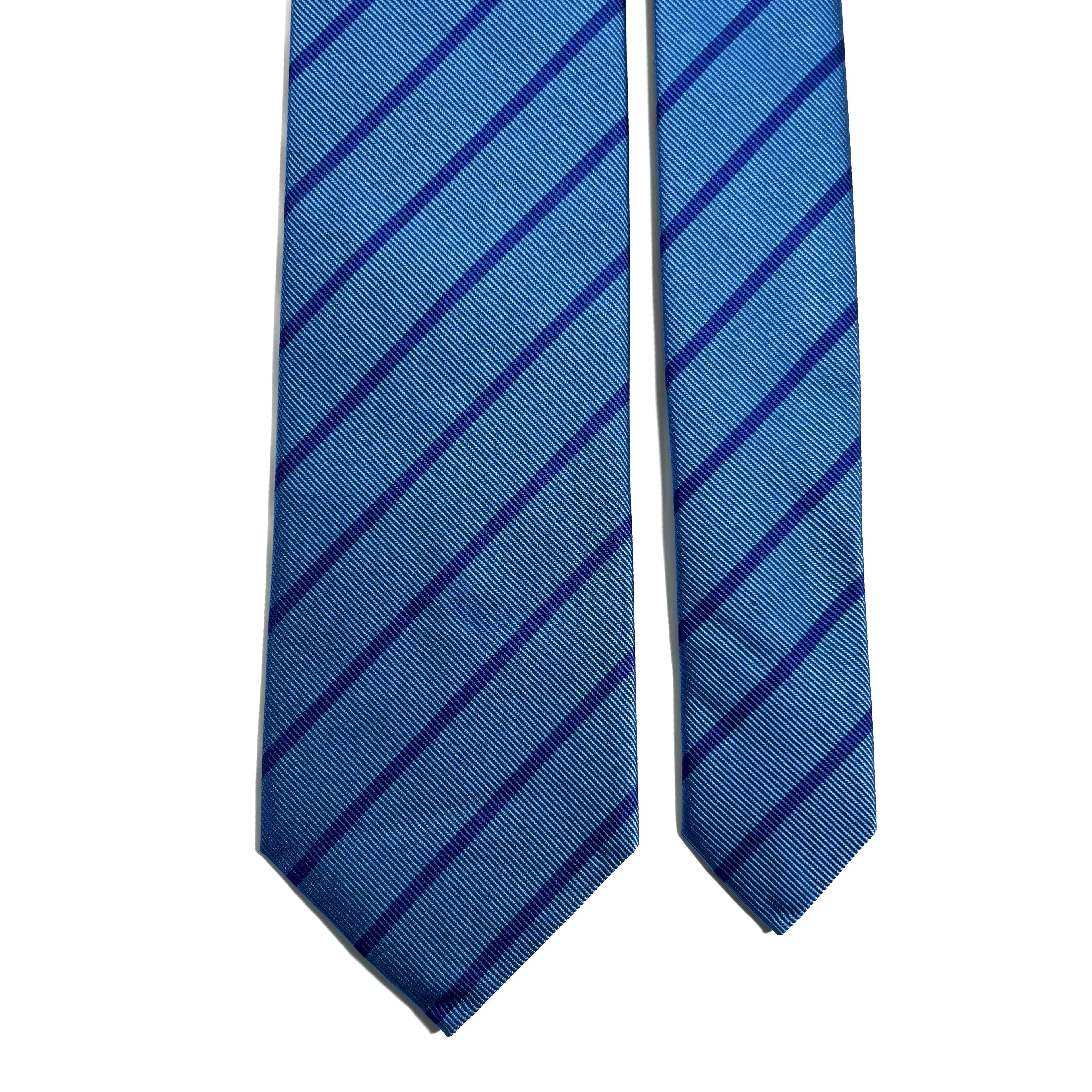 Blue Striped Silk Repp Tie Potomac Tie Company