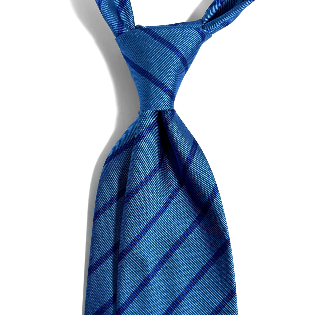 Blue Striped Silk Repp Tie Potomac Tie Company