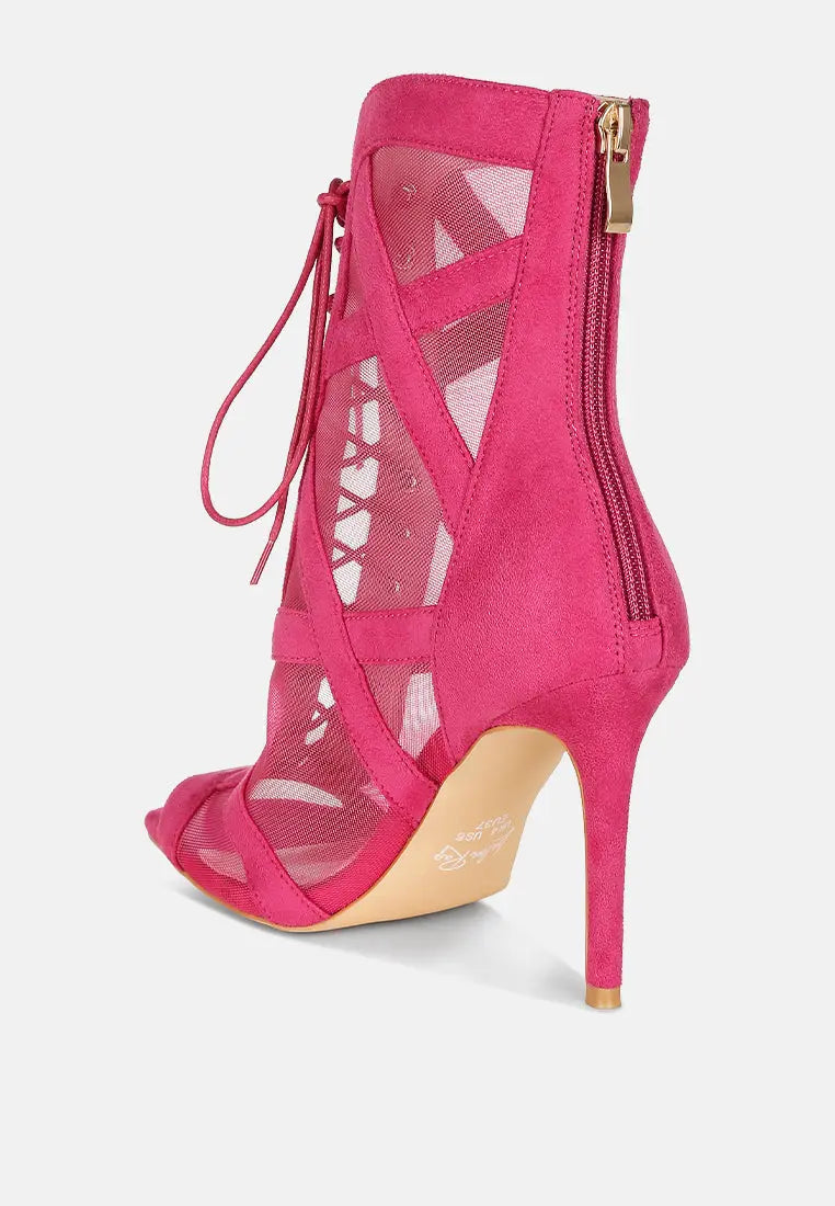 Anarki Mesh Lace-Up Ankle Boots London Rag