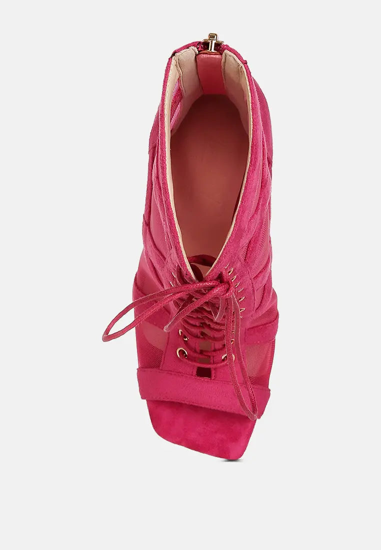 Anarki Mesh Lace-Up Ankle Boots London Rag