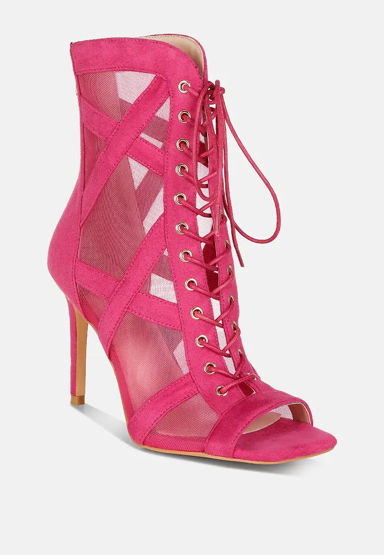 Anarki Mesh Lace-Up Ankle Boots London Rag