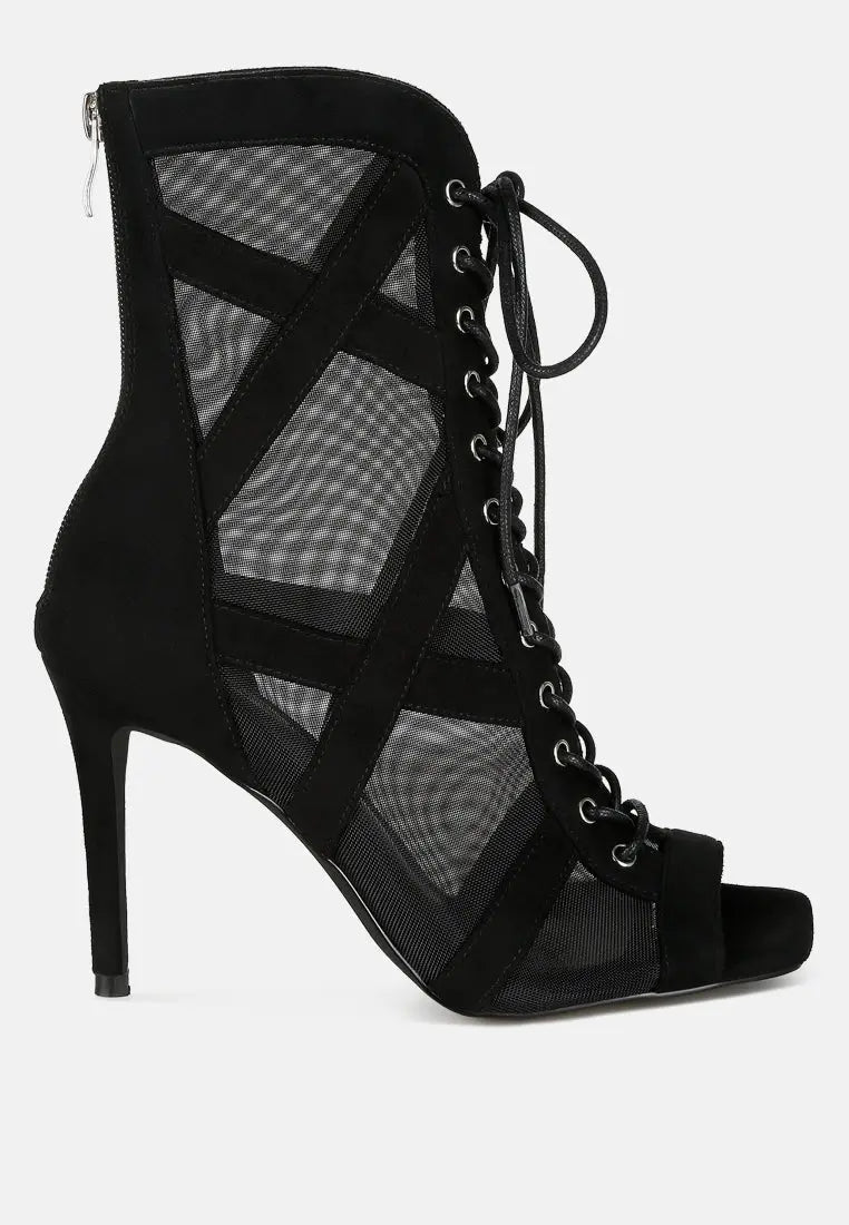 Anarki Mesh Lace-Up Ankle Boots London Rag