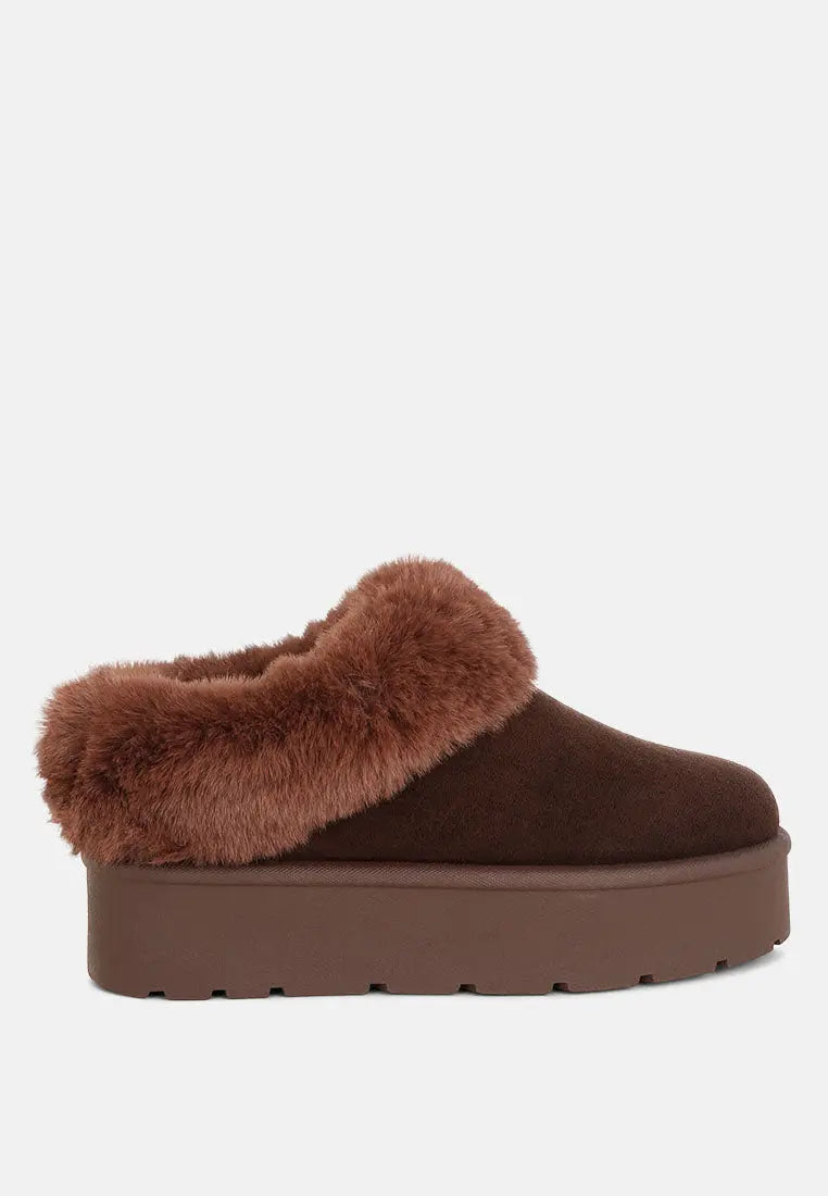 Aniso Faux Fur Slip On Snow Boots London Rag
