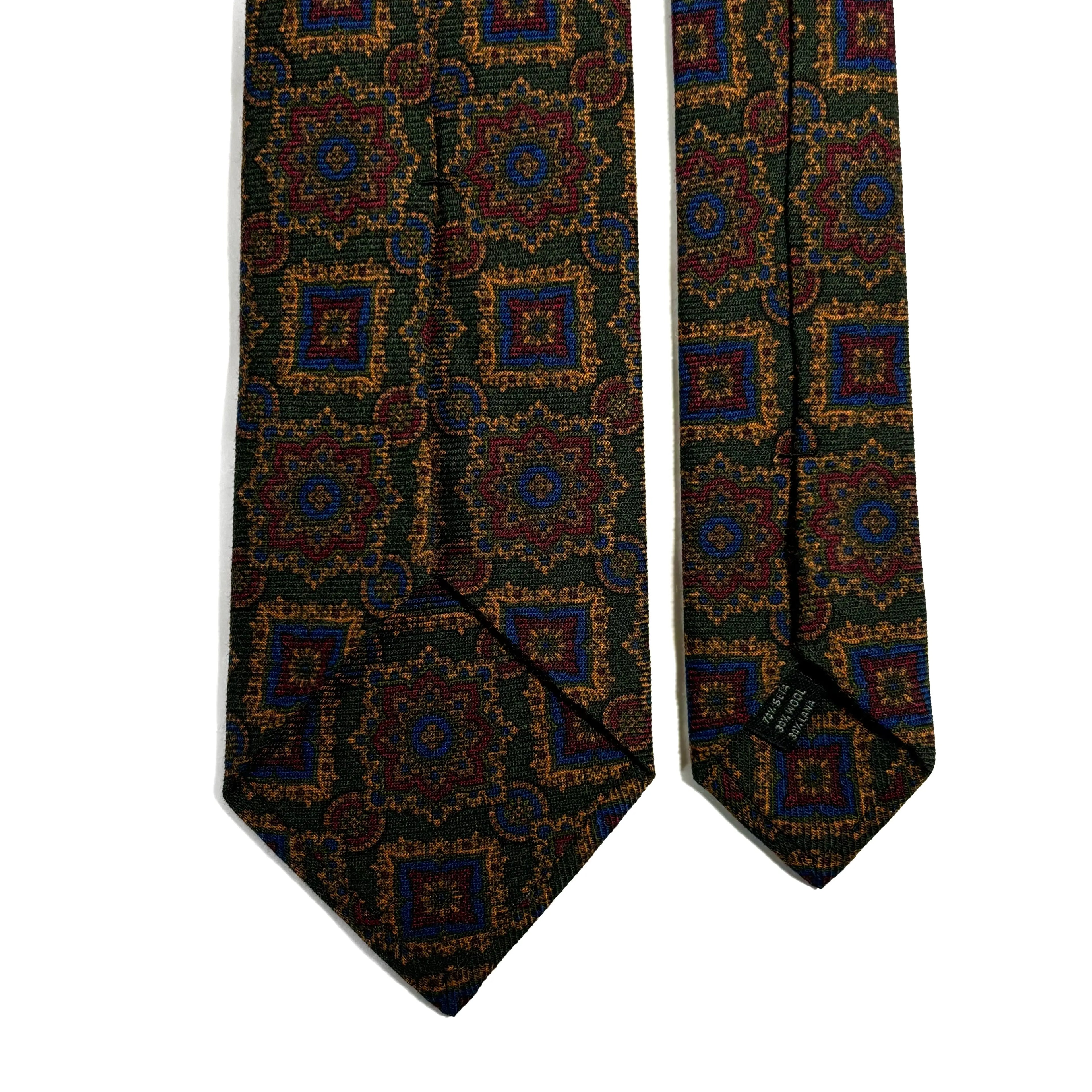 Forest Green Large Geometric Wool/Silk Tie Potomac Tie Company