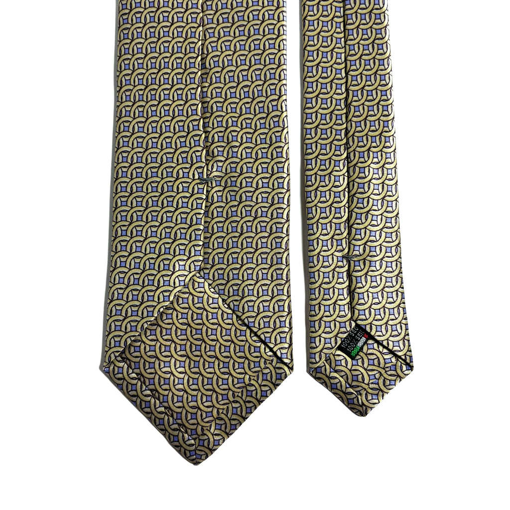 Beige & Lilac Geometric Silk Satin Tie Potomac Tie Company