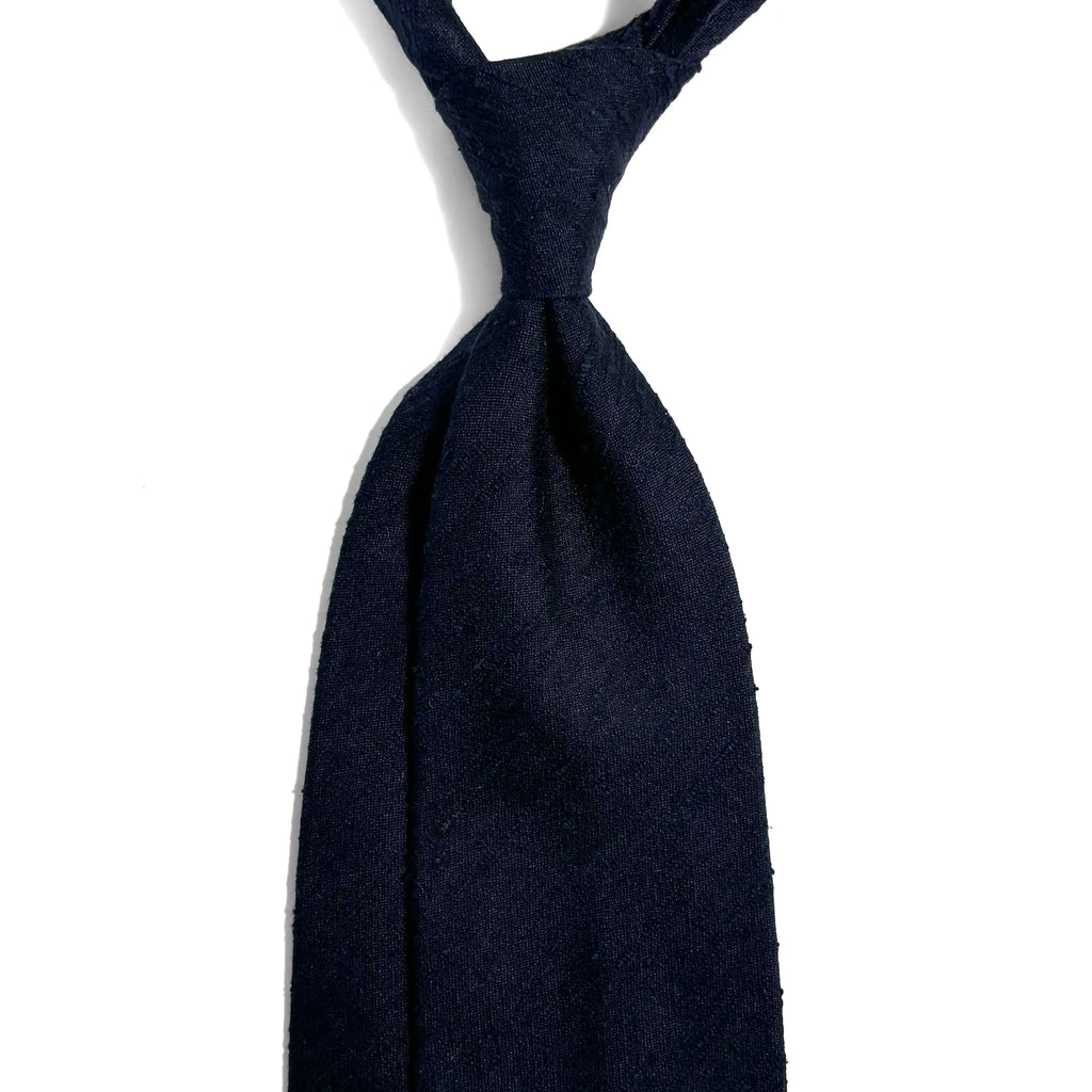 Navy Blue Silk Shantung Tie Potomac Tie Company