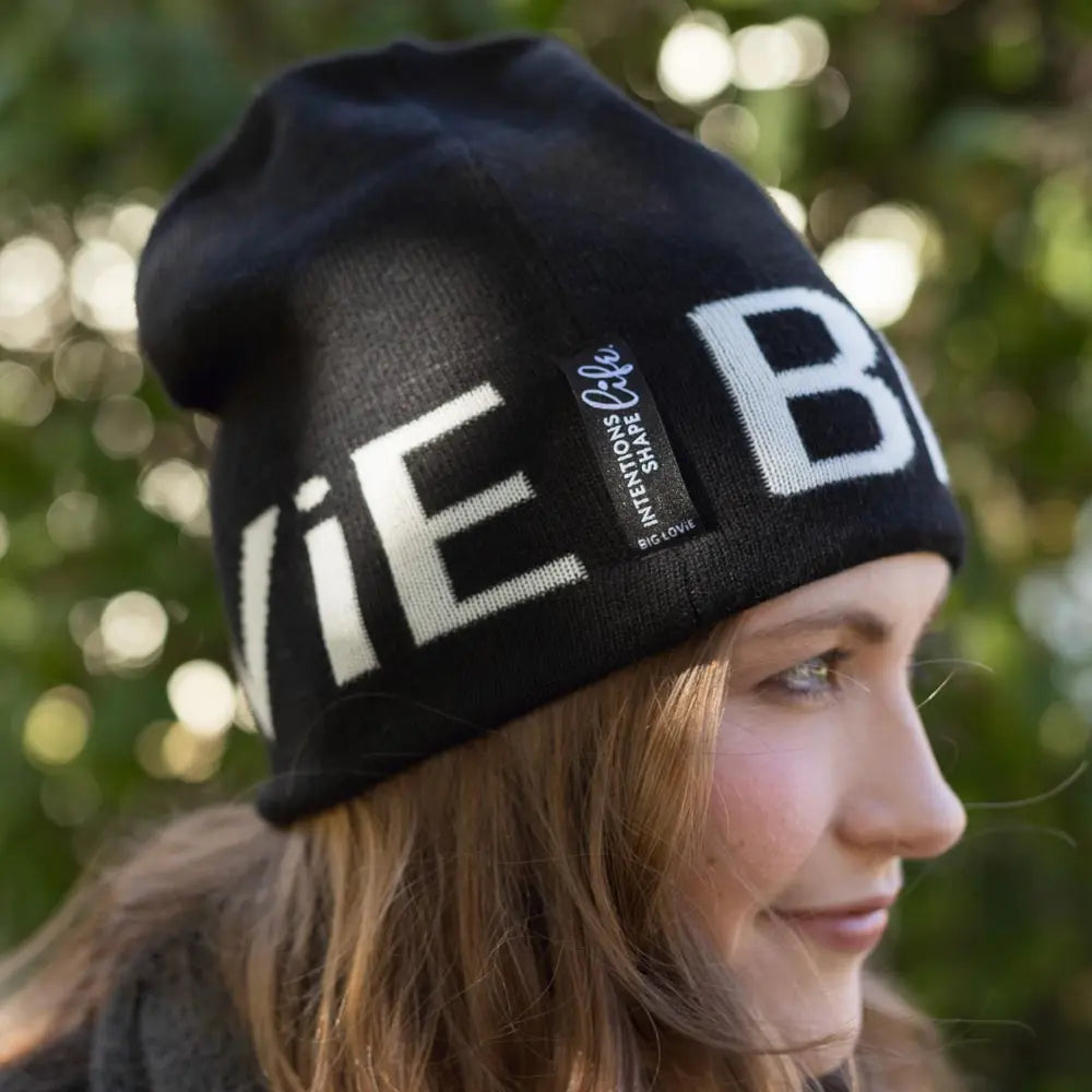 BIG LOViE JACQUARD INTENTIONS BEANIE | BLACK BIG LOViE