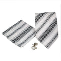 Men's Grey Geometric Pattern Design 4-pc Necktie Box Set FHYINC