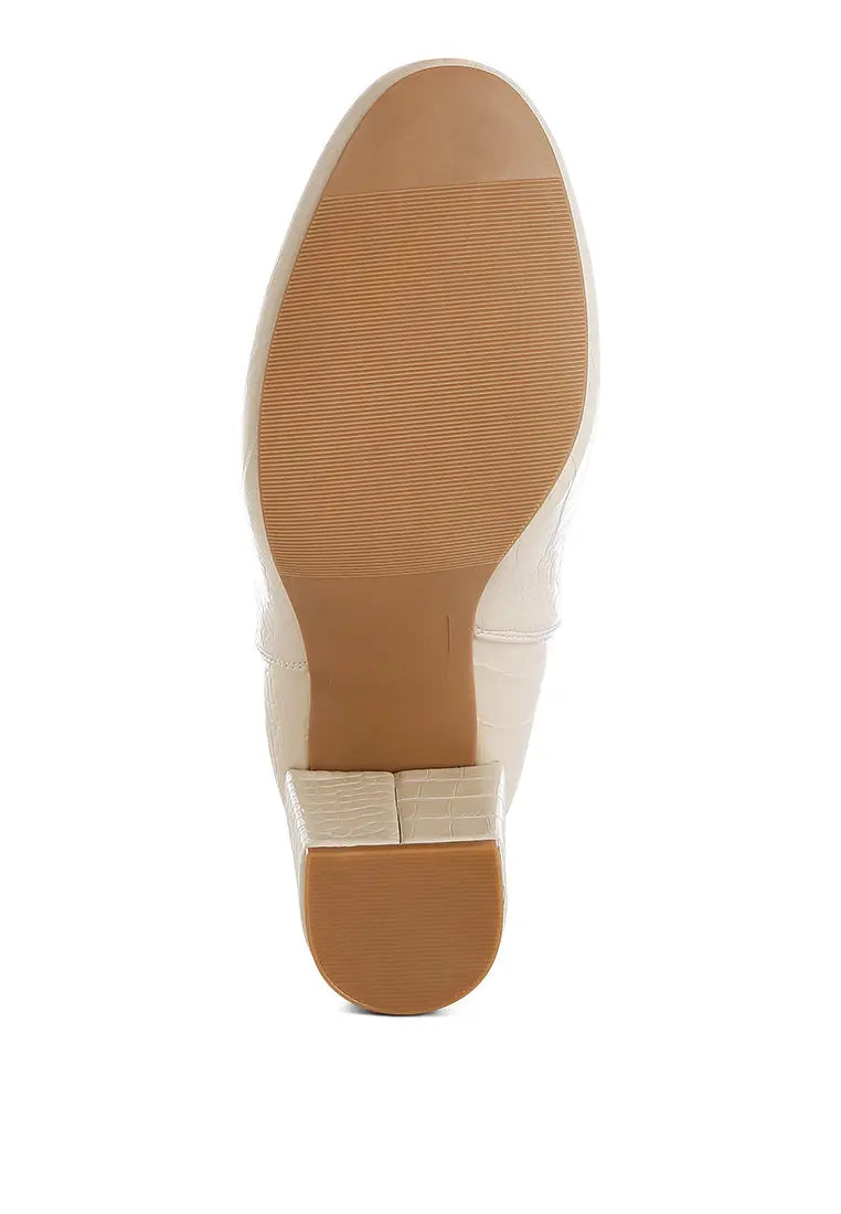 Babbel Faux Leather Block Heel Ankle Boots London Rag