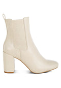 Babbel Faux Leather Block Heel Ankle Boots London Rag