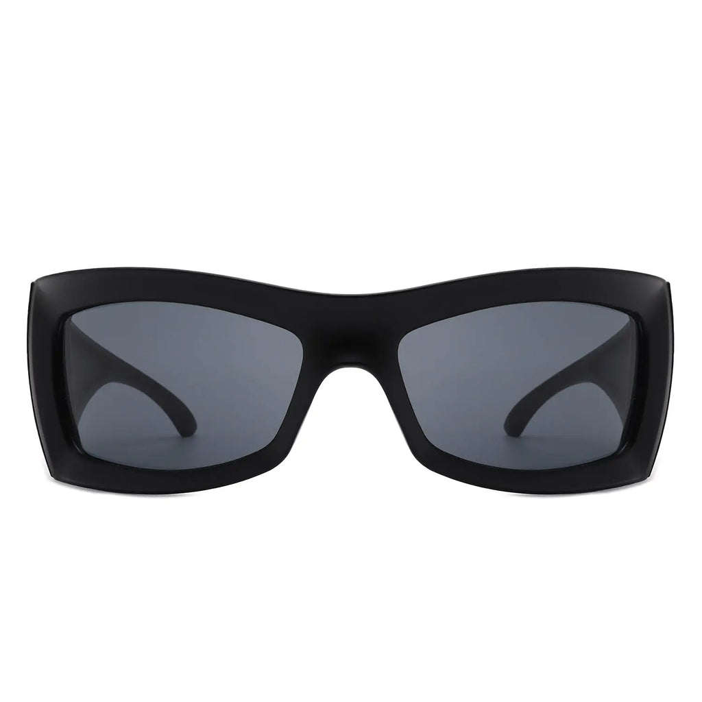Skytalon - Retro Square Chunky Wrap Around Sunglasses Cramilo Eyewear