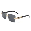 Tycho - Retro Rimless Square Tinted Flat Top Sunglasses Cramilo Eyewear