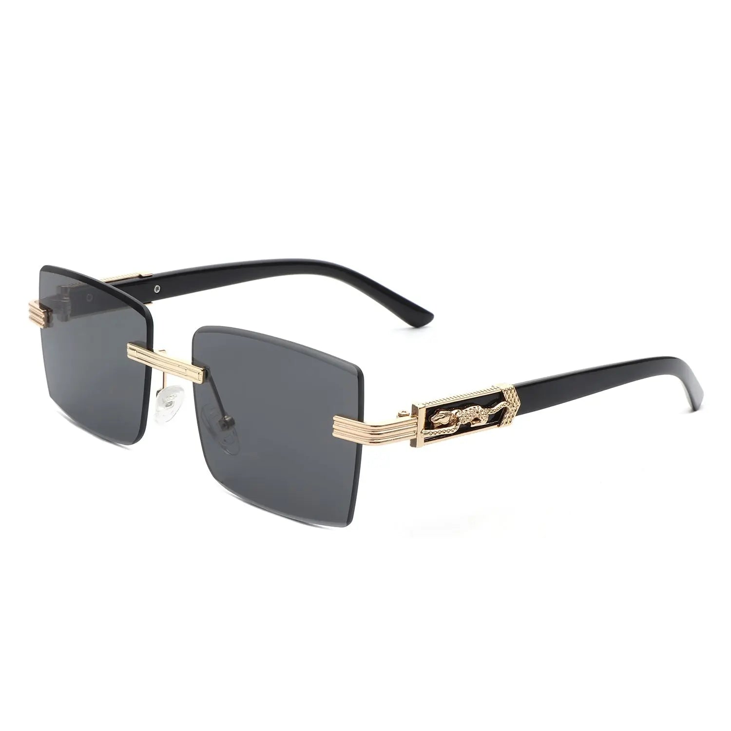 Tycho - Retro Rimless Square Tinted Flat Top Sunglasses Cramilo Eyewear