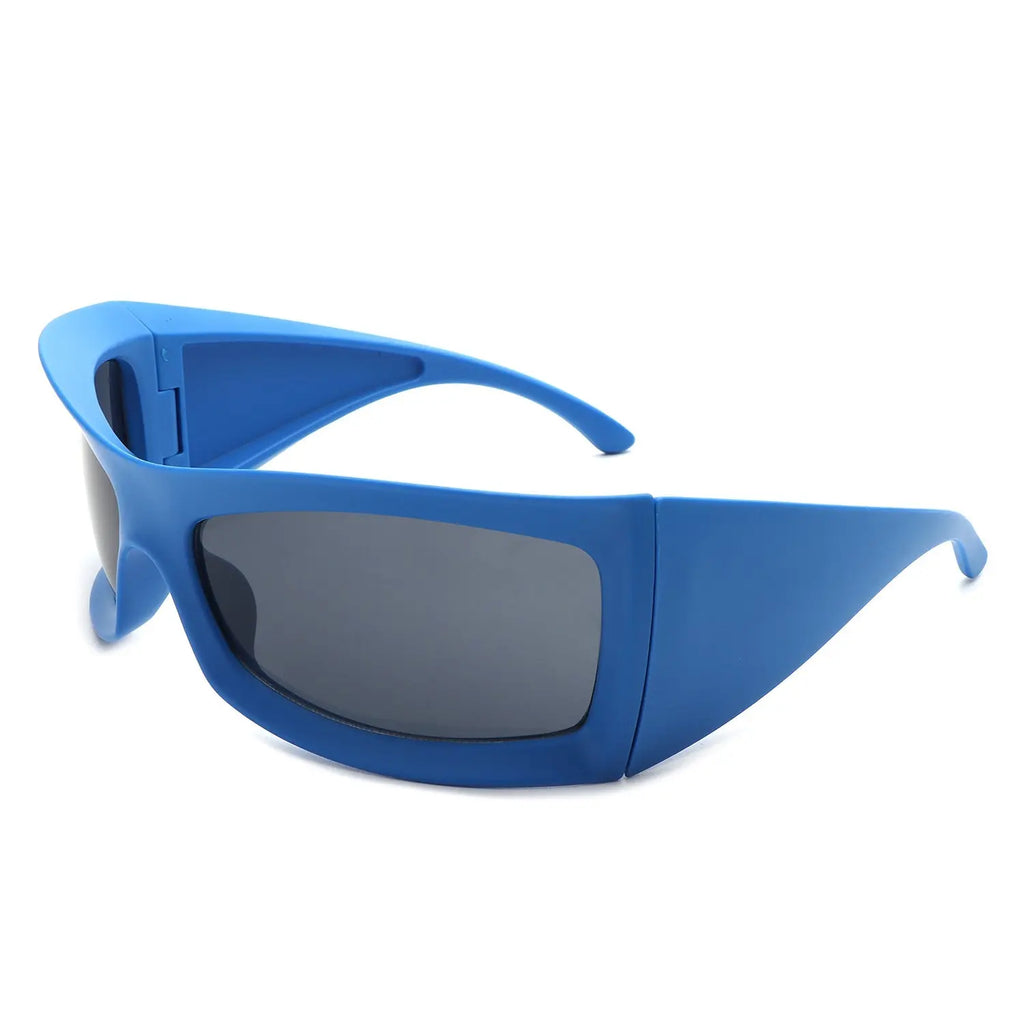 Skytalon - Retro Square Chunky Wrap Around Sunglasses Cramilo Eyewear