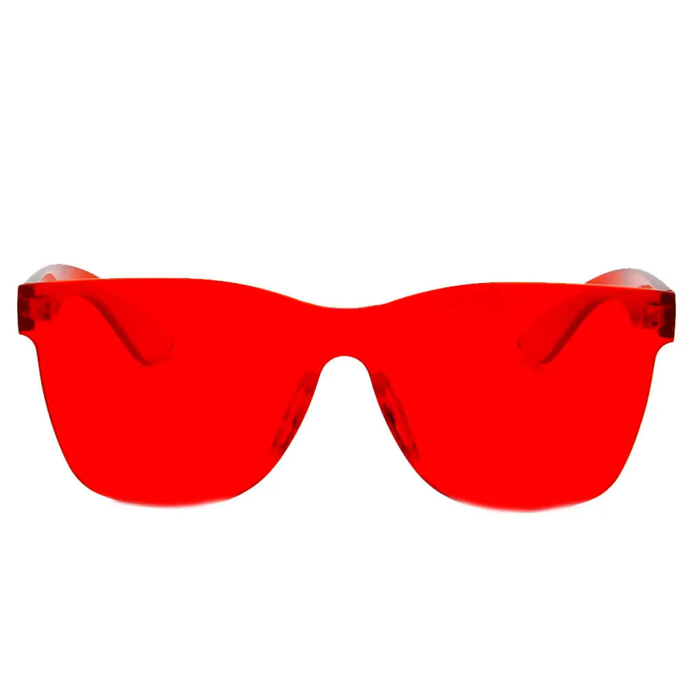 LEMOORE | Retro Flat Lens Candy Color Square Rimless Tinted Colorful Lenses Sunglasses Cramilo Eyewear
